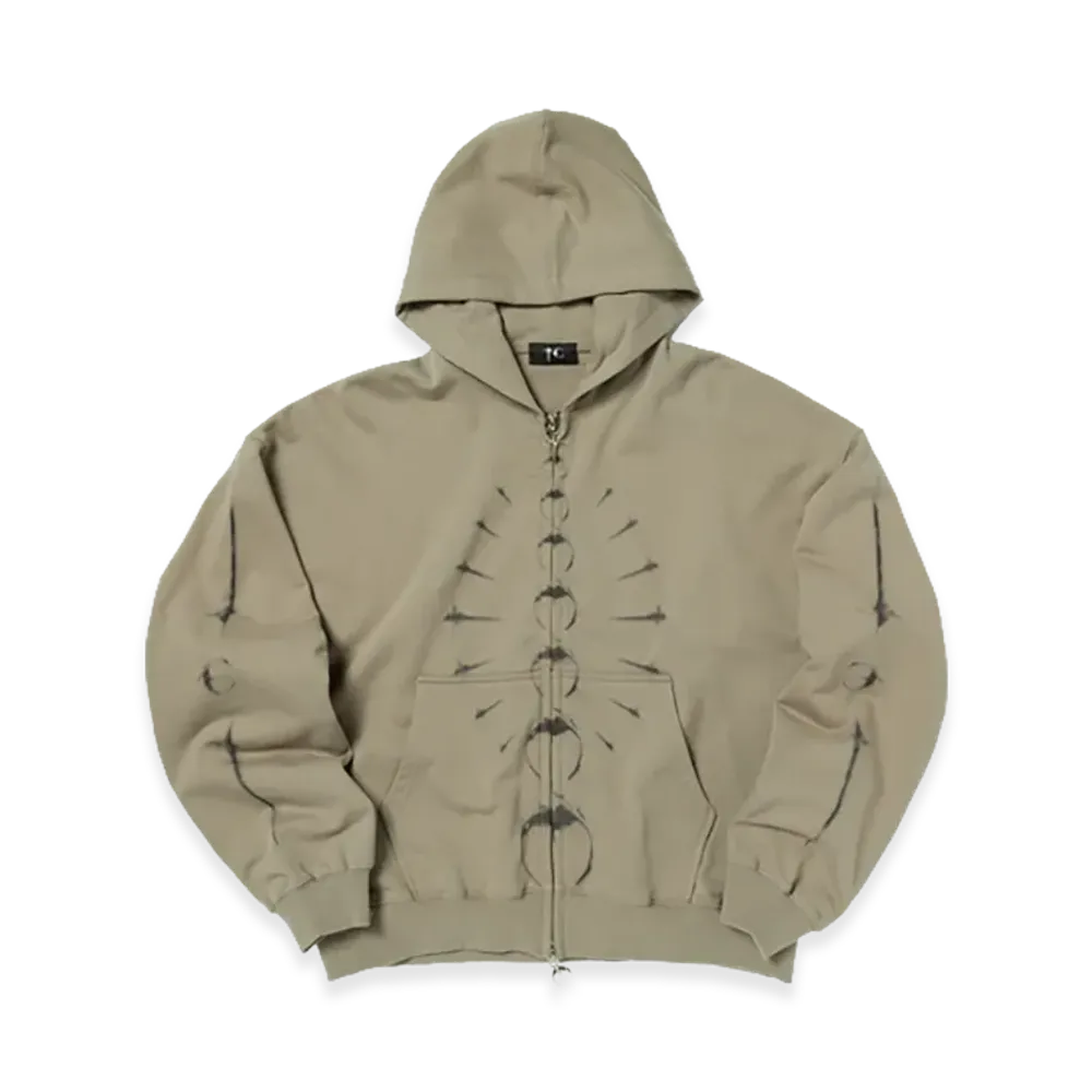 THUG CLUB TC Ribcage Zip-Up Hoodie "Brown"