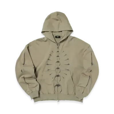 THUG CLUB TC Ribcage Zip-Up Hoodie "Brown"