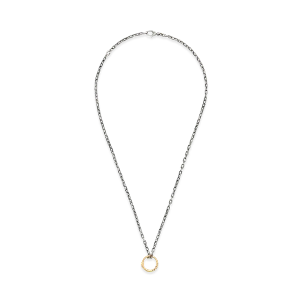 GUCCI Snake Ring Pendant Necklace In Gold