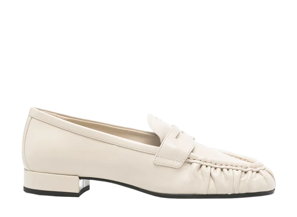 PRADA Women's Ivory Leather Loafers "White"