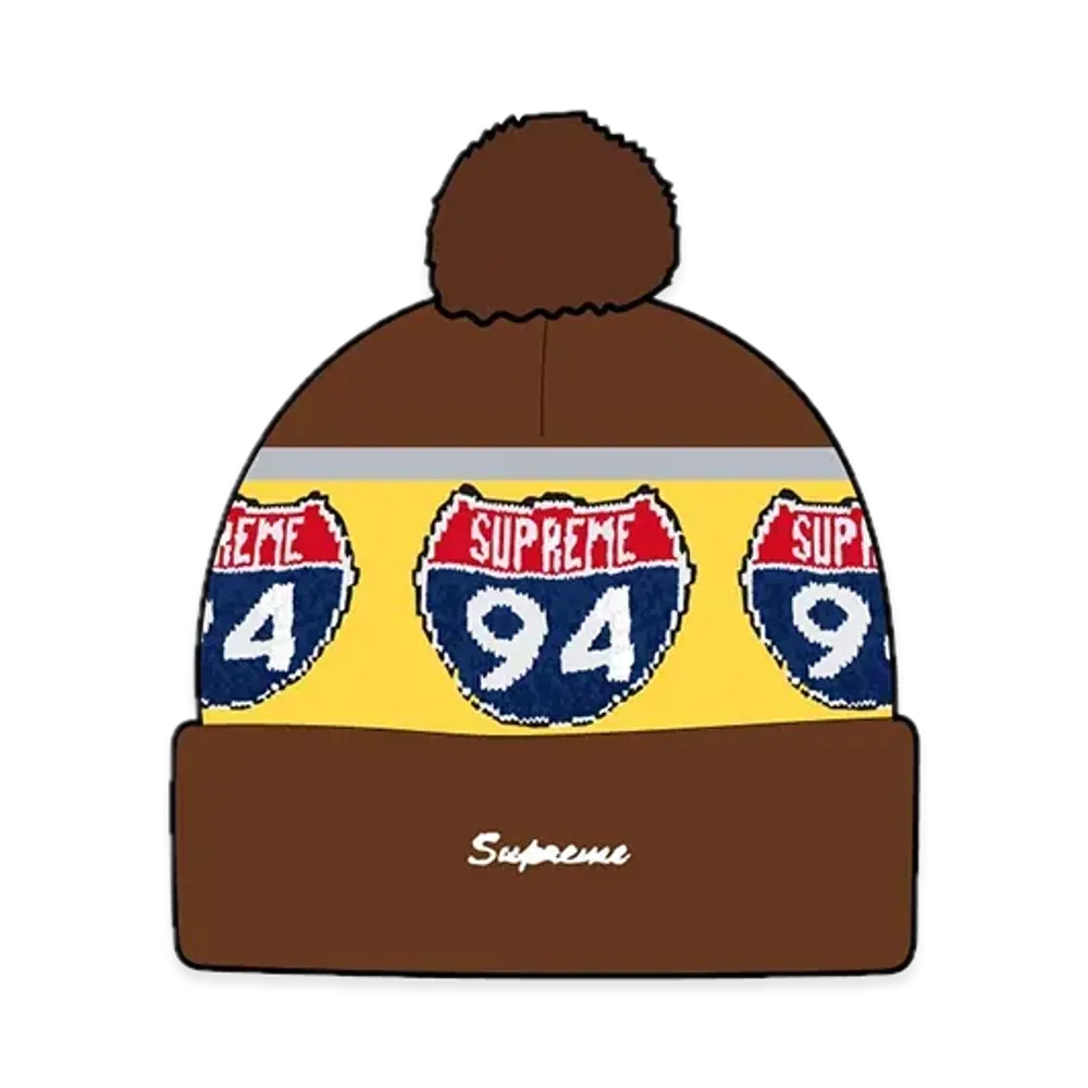 Supreme Interstate Reflective Beanie "Brown"