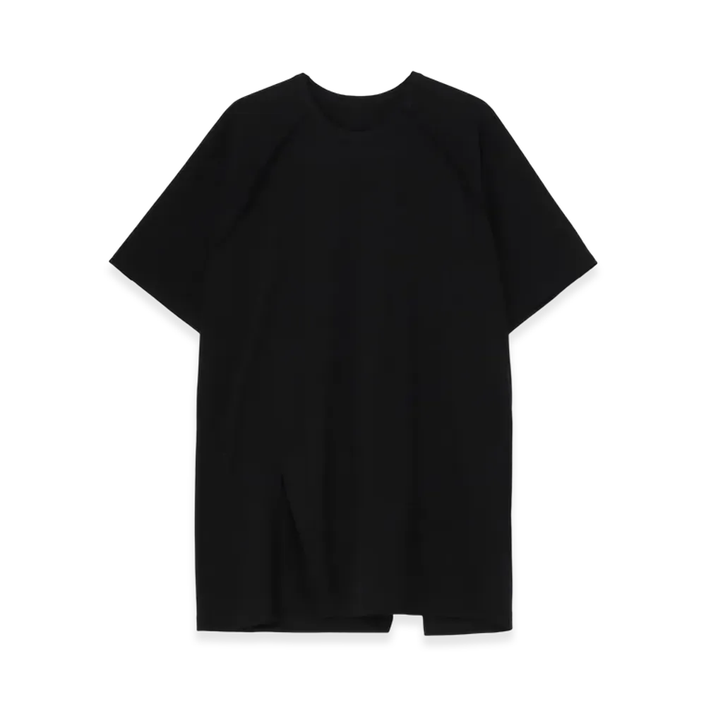 Ground Y Cotton Jersey Front Raglan Slit T-Shirt Short Sleeves "Black"