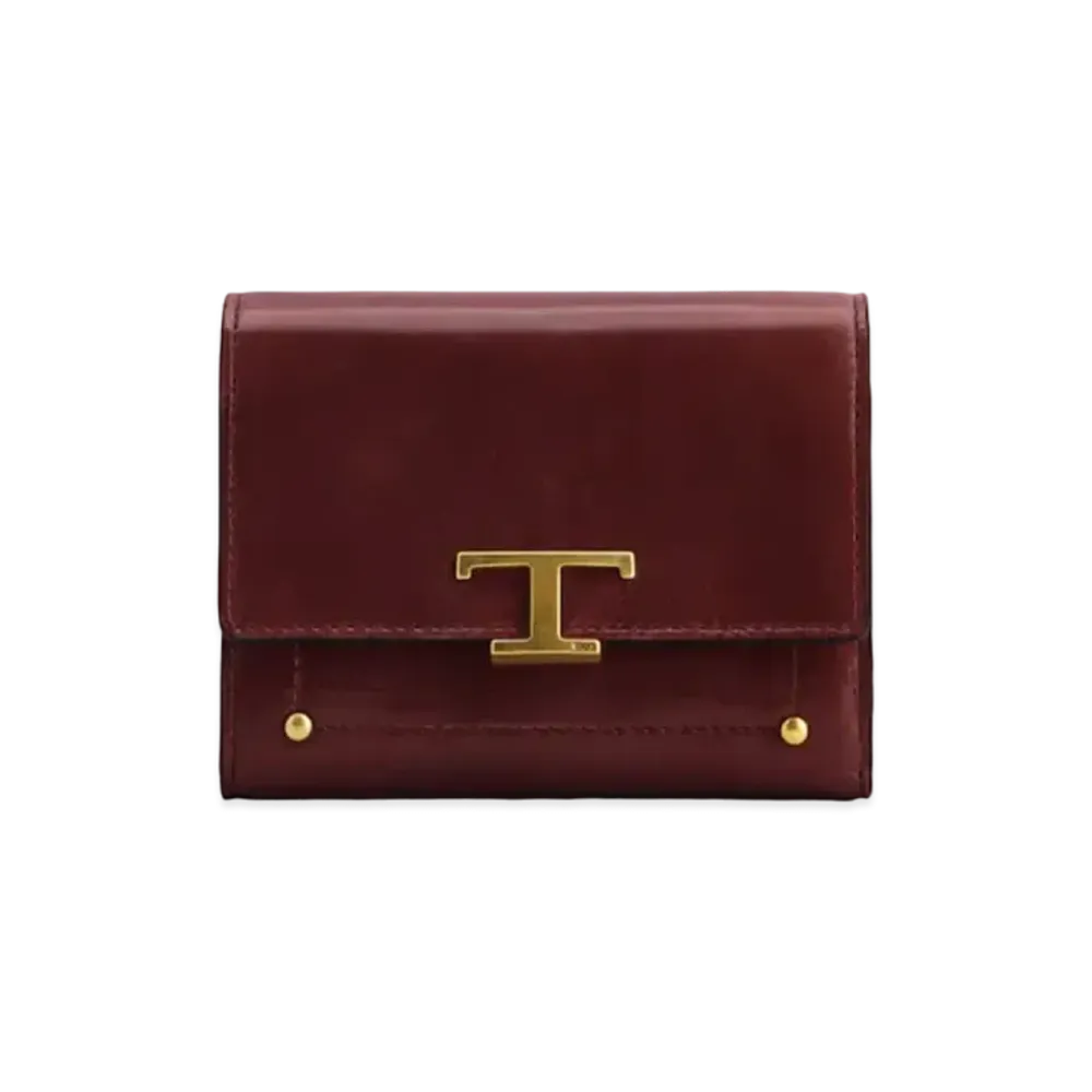 TOD'S Timeles Leather Wallet "Bordeaux"