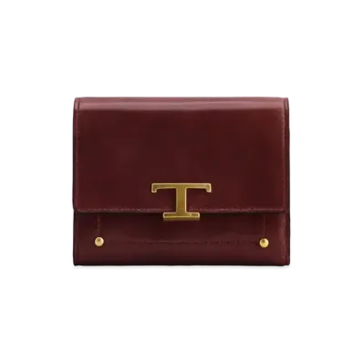 TOD'S Timeles Leather Wallet "Bordeaux"