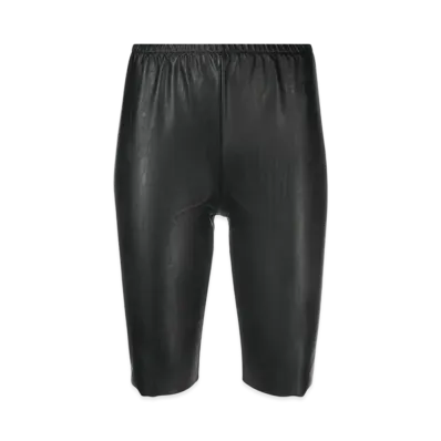 MM6 Maison Margiela Women's Faux Leather Shorts "Black"