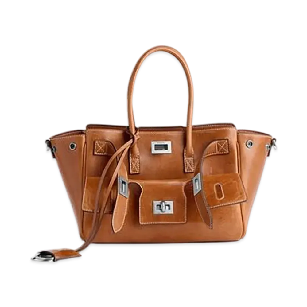 BALENCIAGA Bel Air Carryall Bag Mini "Tan Cowboy"