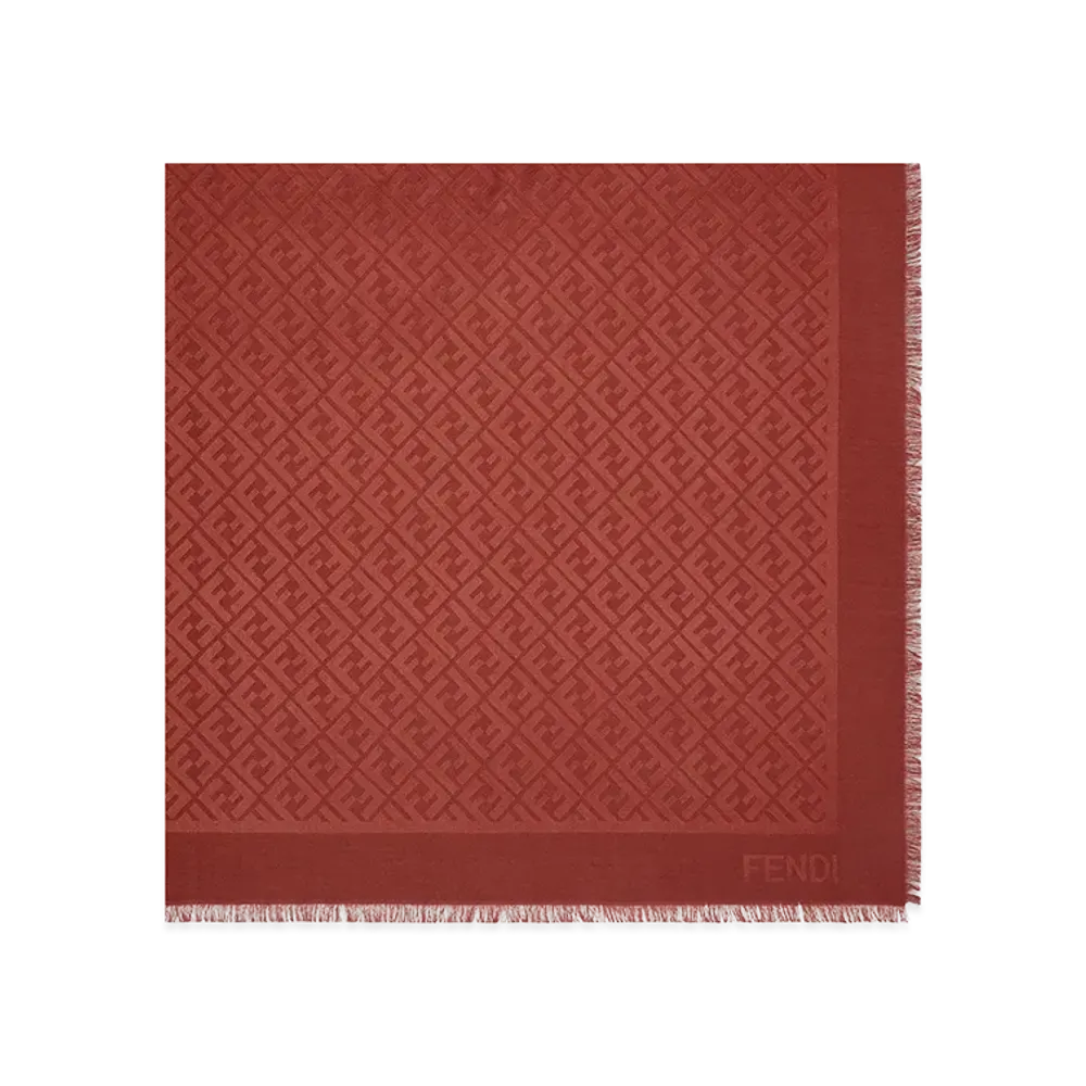 FENDI Women's Silk And Wool Shawl "Bordeaux"