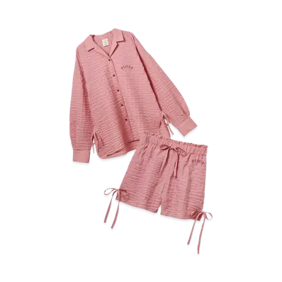 GELATO PIQUE Ribbon Shirt & Shorts Set "Pink"