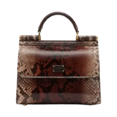 Dolce&Gabbana Sicily 58 Bag Small Python Twin Color "Beige"