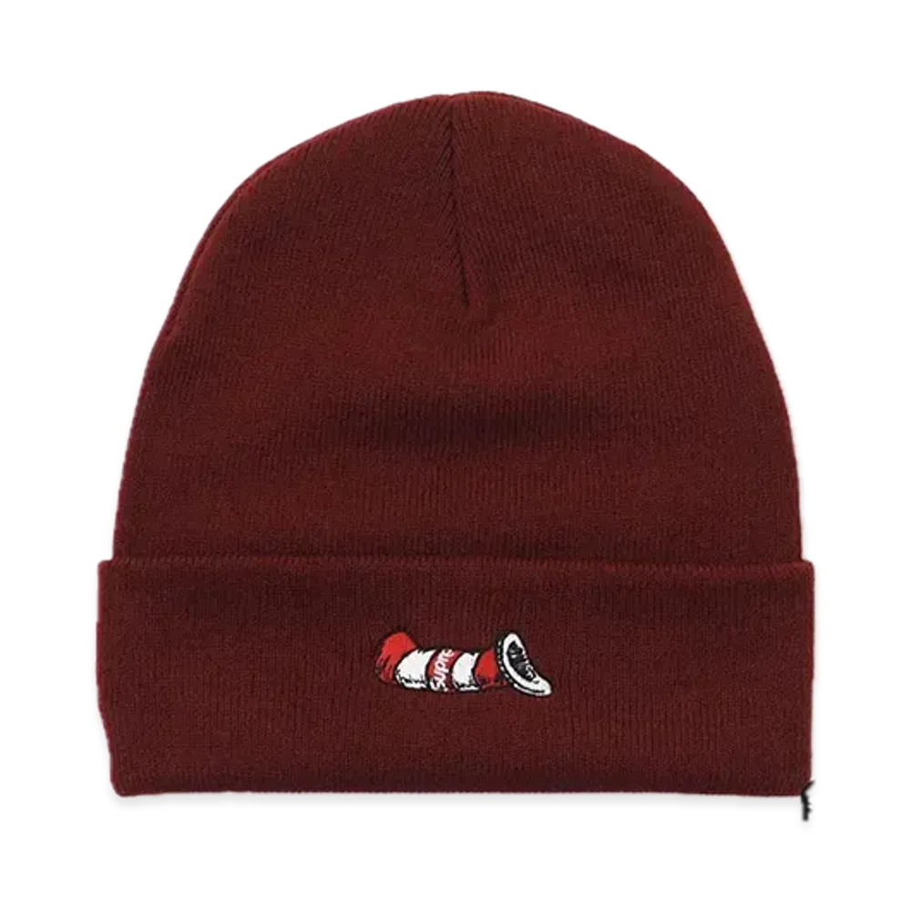 Supreme Cat in the Hat Beanie "Burgundy"