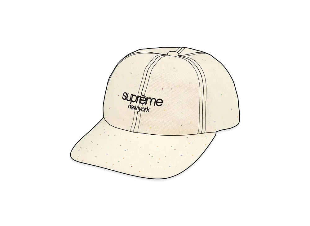 Supreme Sequin Denim Classic Logo 6-Panel "Natural"