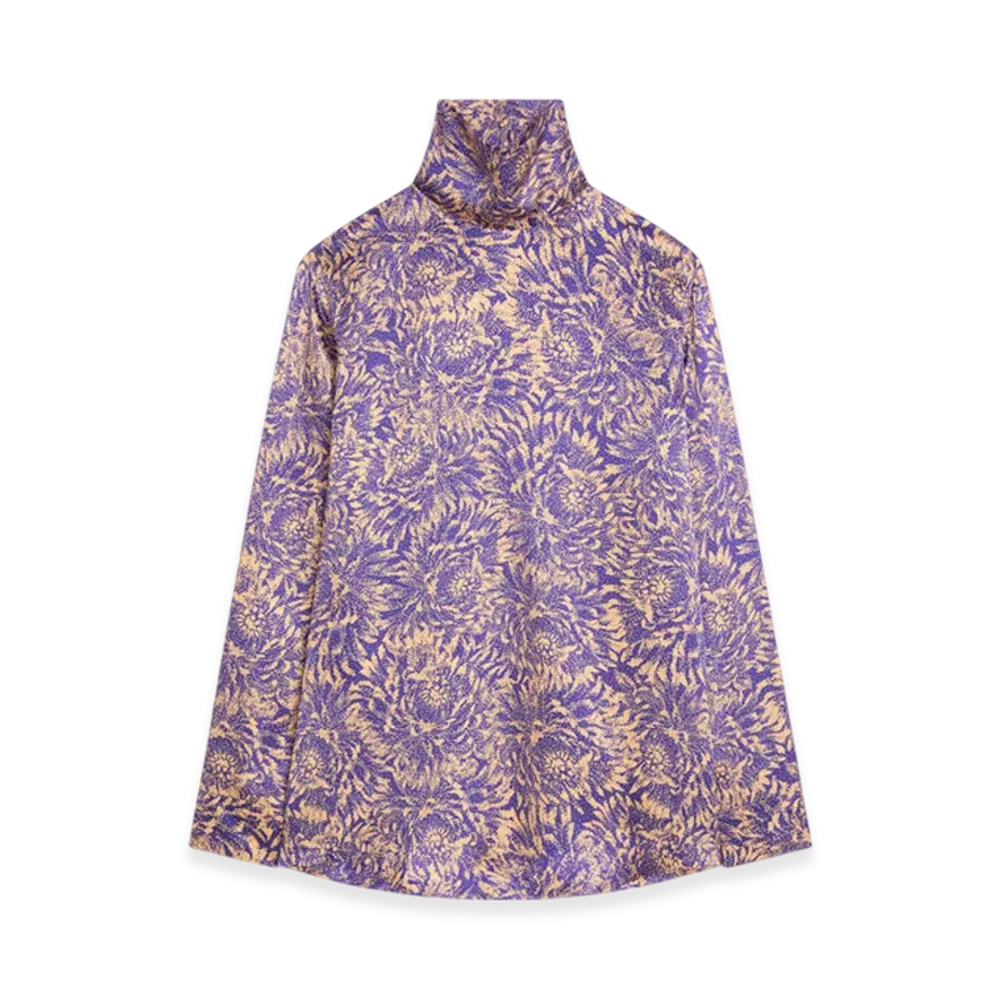 DRIES VAN NOTEN Women's Printed Silk Shirt "Peach"