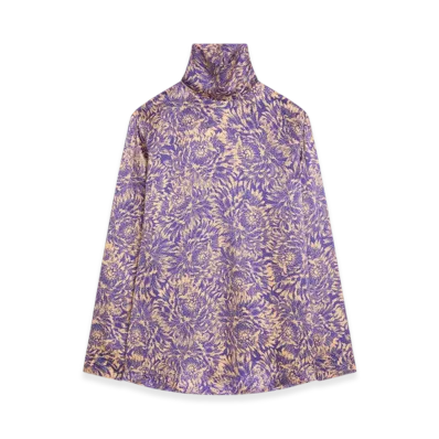 DRIES VAN NOTEN Women's Printed Silk Shirt "Peach"