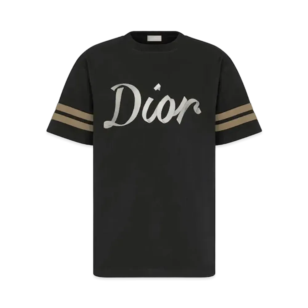 Dior Relaxed-Fit T-Shirt Black Organic Cotton Compact Jersey "Black"