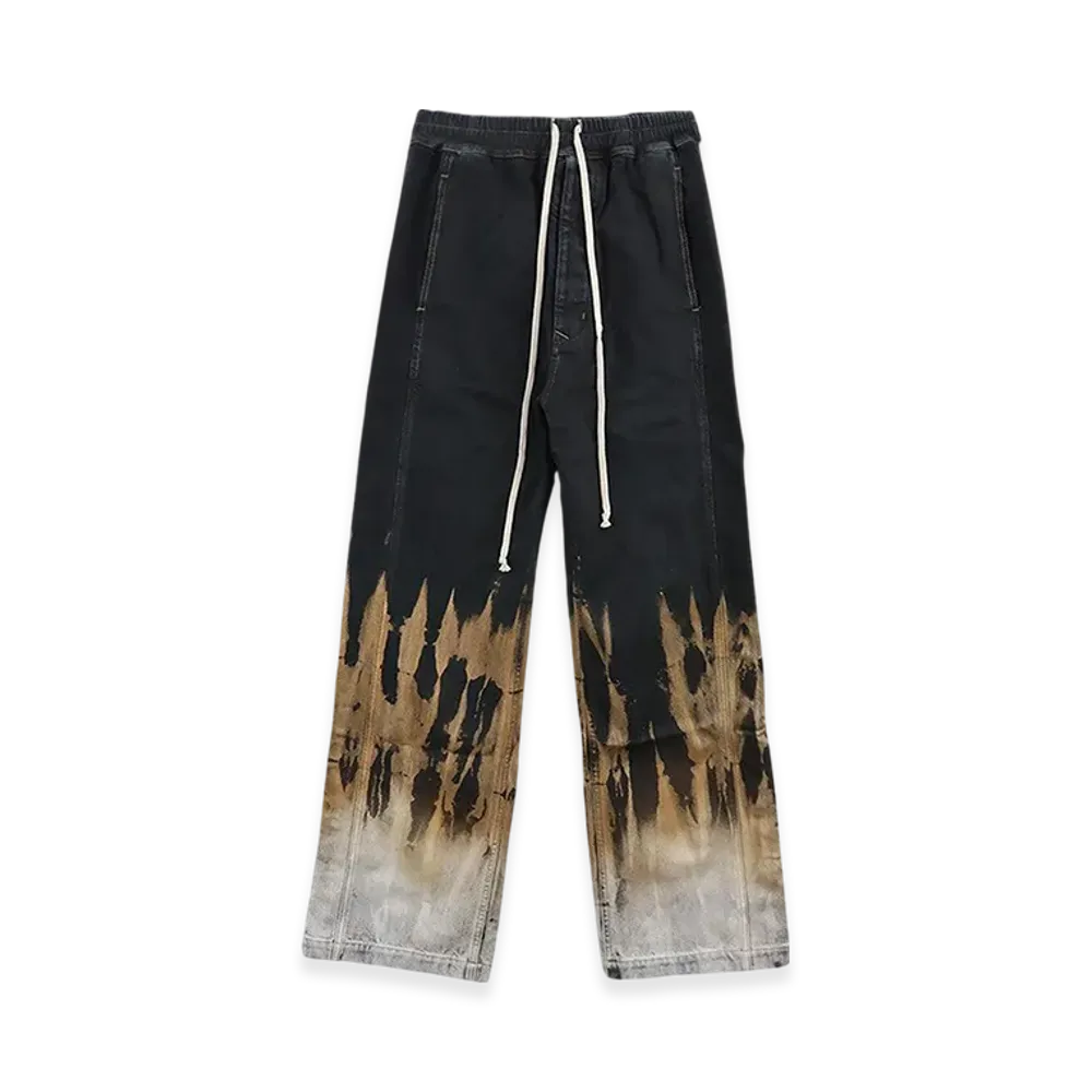 Rick Owens DRKSHDW Porterville Pusher Pants in 13 oz. Sun Denim "Black Terra"