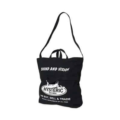 HYSTERIC GLAMOUR Hysteric Records 2Way Tote Bag "Black"