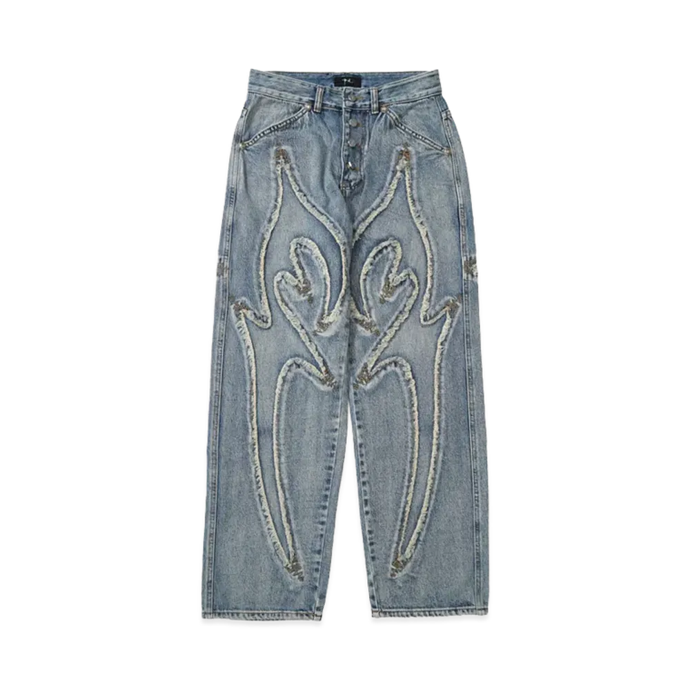THUG CLUB Tribal Denim Pants "BLUE"