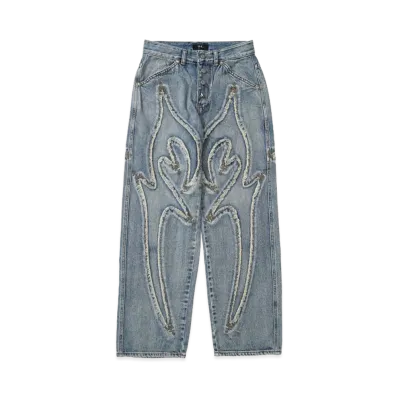 THUG CLUB Tribal Denim Pants "BLUE"