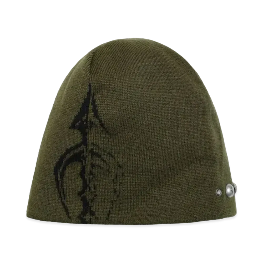 THUG CLUB Iron spear pin Beanie "Khaki"