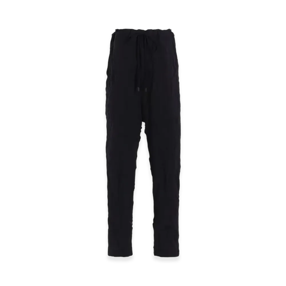Y's Wrinkle-Effect Tapered Pants "Black"