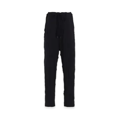 Y's Wrinkle-Effect Tapered Pants "Black"
