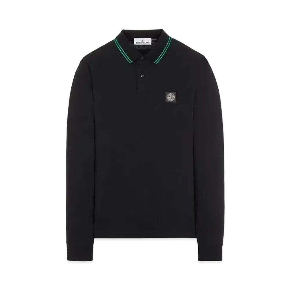 Stone Island 2SS18 STRETCH COTTON PIQUE_SLIM FIT "Black"