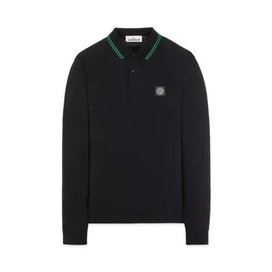Stone Island 2SS18 STRETCH COTTON PIQUE_SLIM FIT "Black"