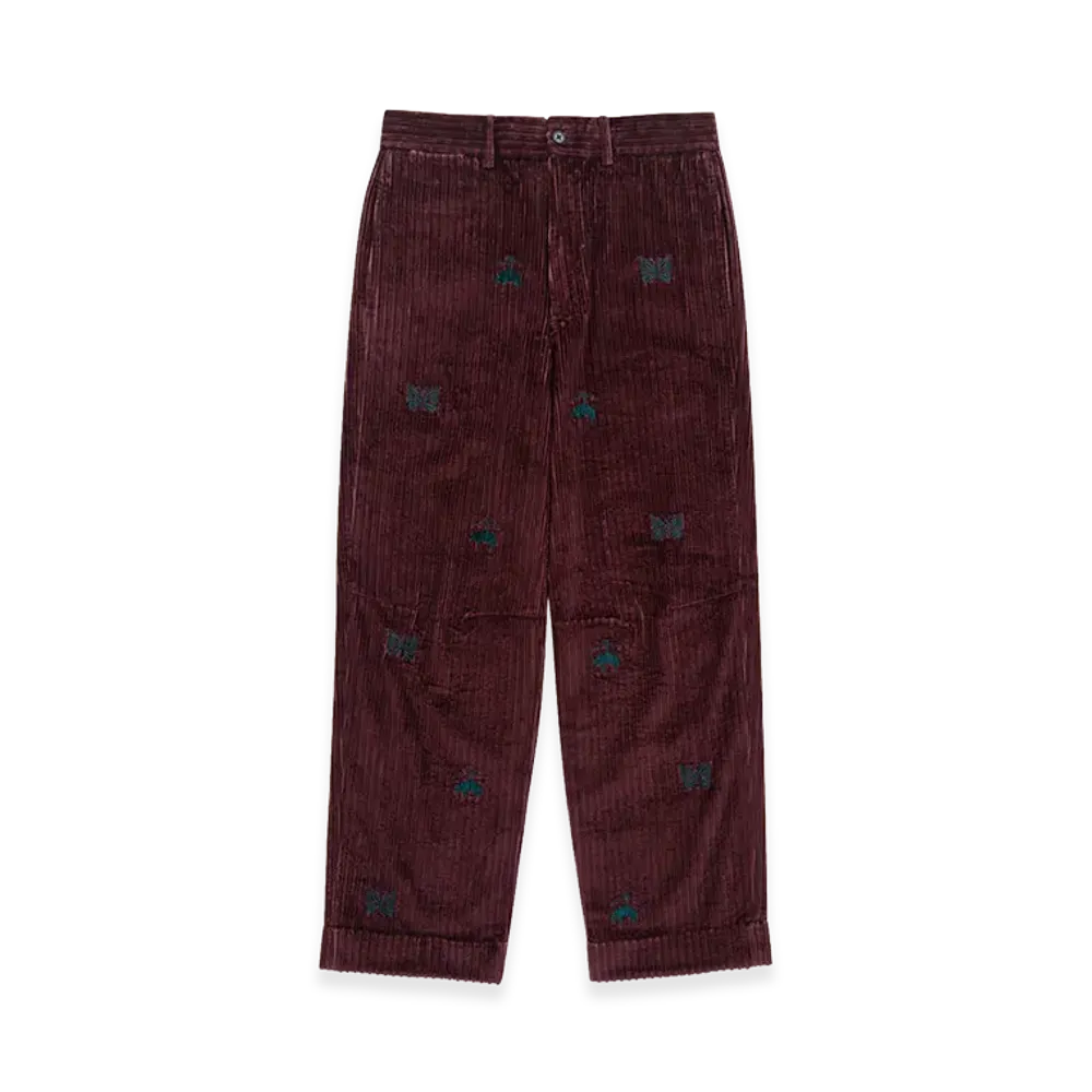 NEEDLES x Brooks Brothers Cotton Corduroy GF Papillon Wide Trousers "Bordeaux"