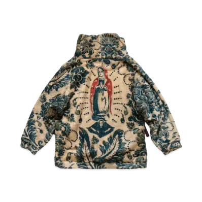 KAPITAL DAMASK PATTERN FLEECE BIG HYNEC SWEAT (VIRGIN MARIA) "Beige"