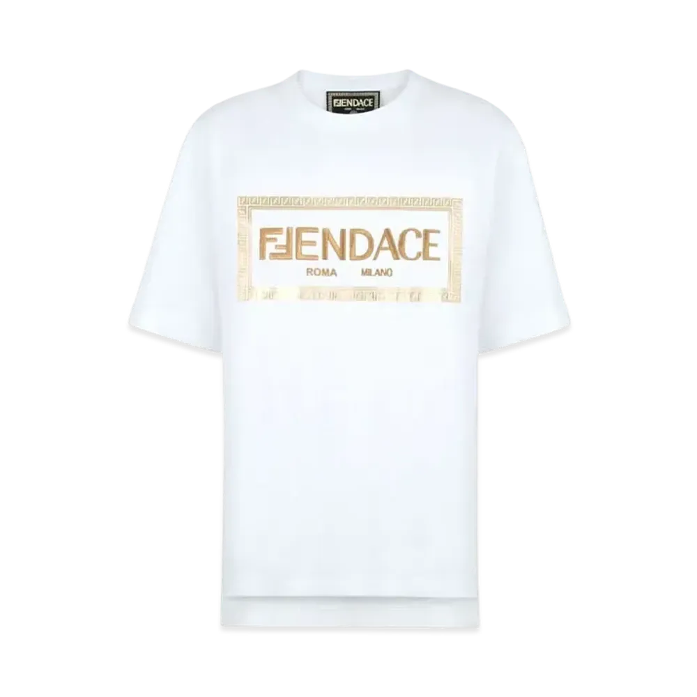 FENDI x Versace Fendace Logo White Cotton T-Shirt "White"