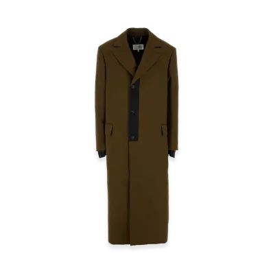 MM6 Maison Margiela Women's Mud Polyester Coat "Brown"