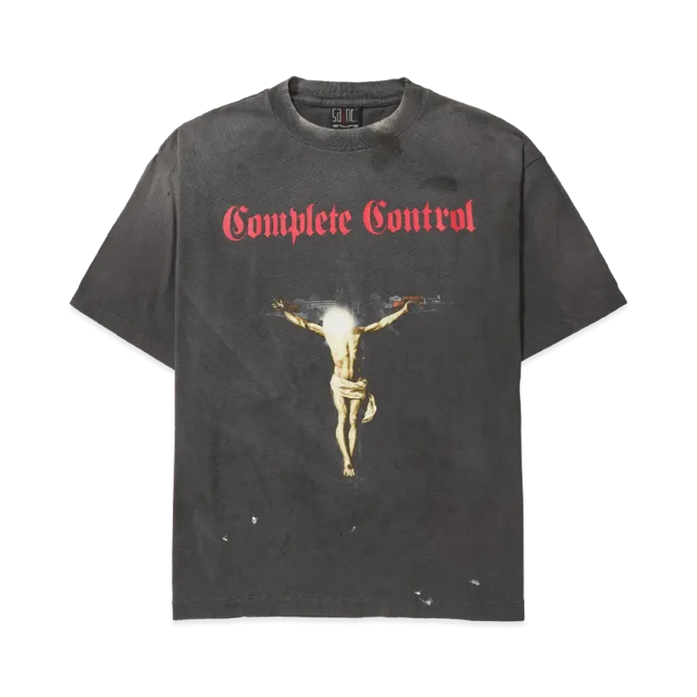 SAINT Mxxxxxx x Kosuke Kawamura SS Tee Complete Contrl "Black" SM-HR8-0000-C25