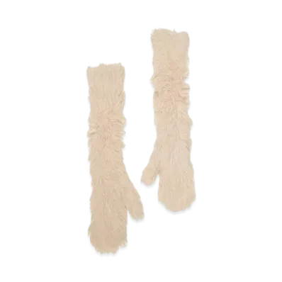 Acne Studios Fluffy Mittens "Beige"