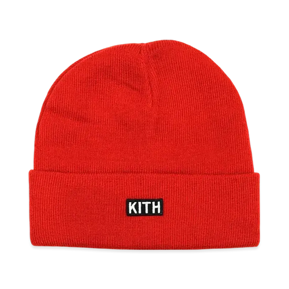 Kith Classic Logo Beanie Knit Cap "Red"