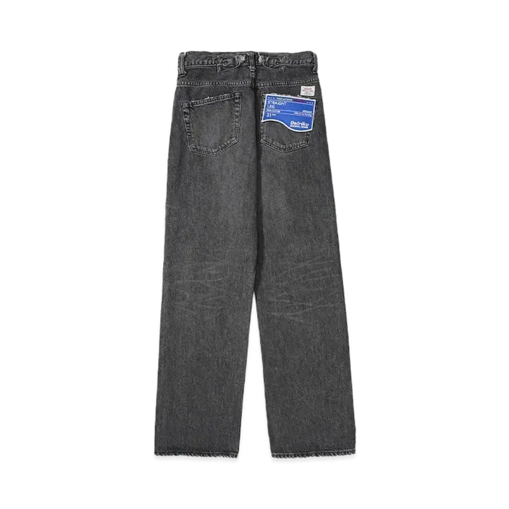 DAIRIKU Straight Vintage Denim Pants "BLACK"