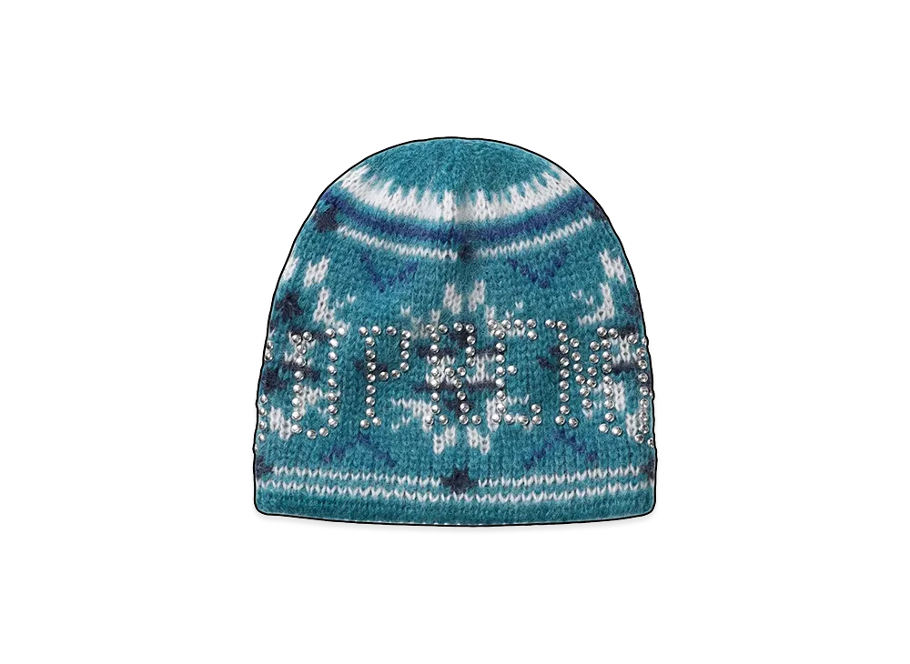 Supreme Studded Fair Isle Beanie "Blue"