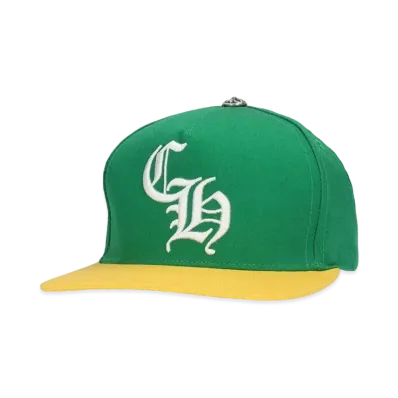 Chrome Hearts Baseball Trucker Cross Ball Cap "Green/Yellow"