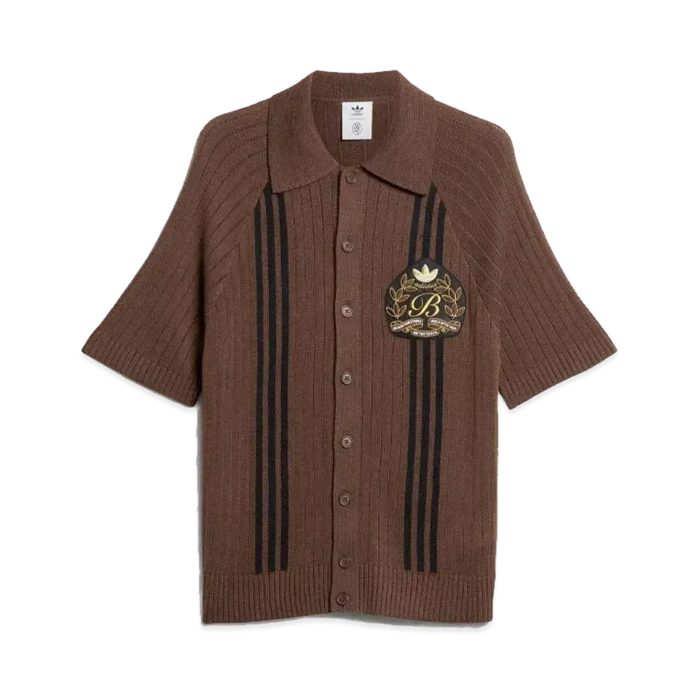 adidas x Blondey Mccoy A.B Engineered Knit Polo Shirt "Brown/Black"