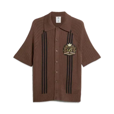 adidas x Blondey Mccoy A.B Engineered Knit Polo Shirt "Brown/Black"