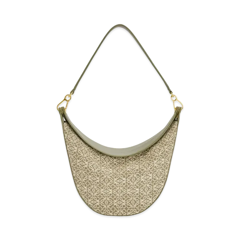 LOEWE Luna Bag In Anagram Jacquard And Classic Calfskin "Green/Avocado Green"