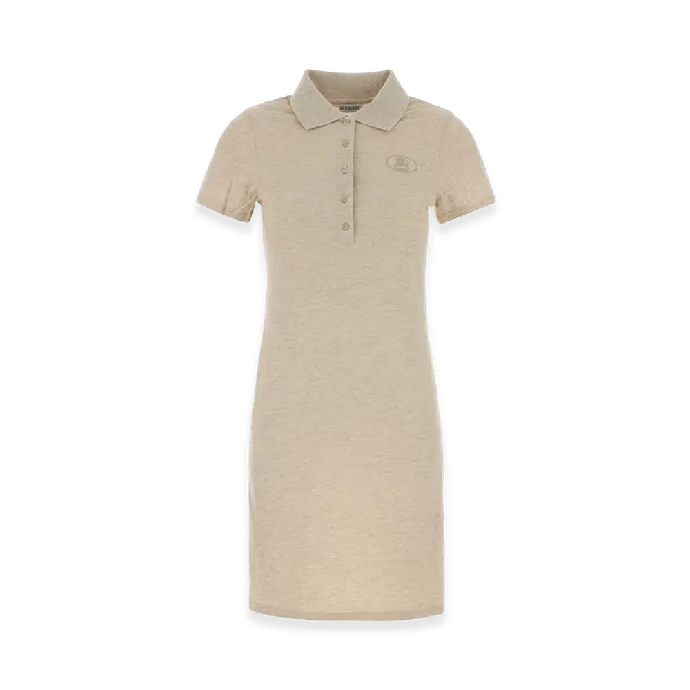 Burberry Women's Piquet Polo Dress "Melange Sand Beige"