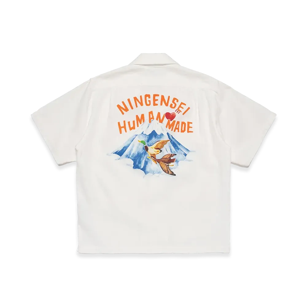 HUMAN MADE Ningensei Wa Printed Shirt "White"
