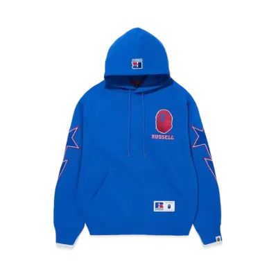 A BATHING APE x RUSSELL Pullover Hoodie "Blue"