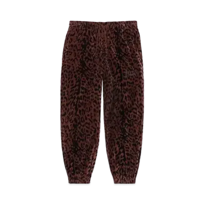 WACKO MARIA Leopard Velvet Track Pants "Brown"