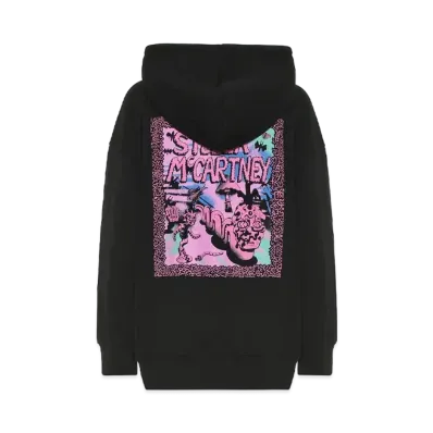 STELLA MCCARTNEY Carbot Printed Cotton Hoodie "Black"
