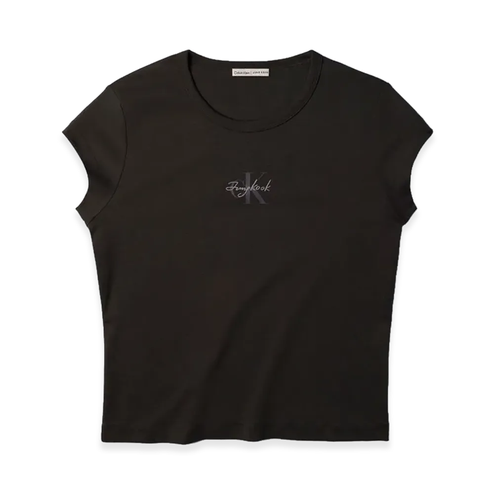 Calvin Klein x Jung Kook of BTS Women's Monogram Baby Tee "Peat Black"