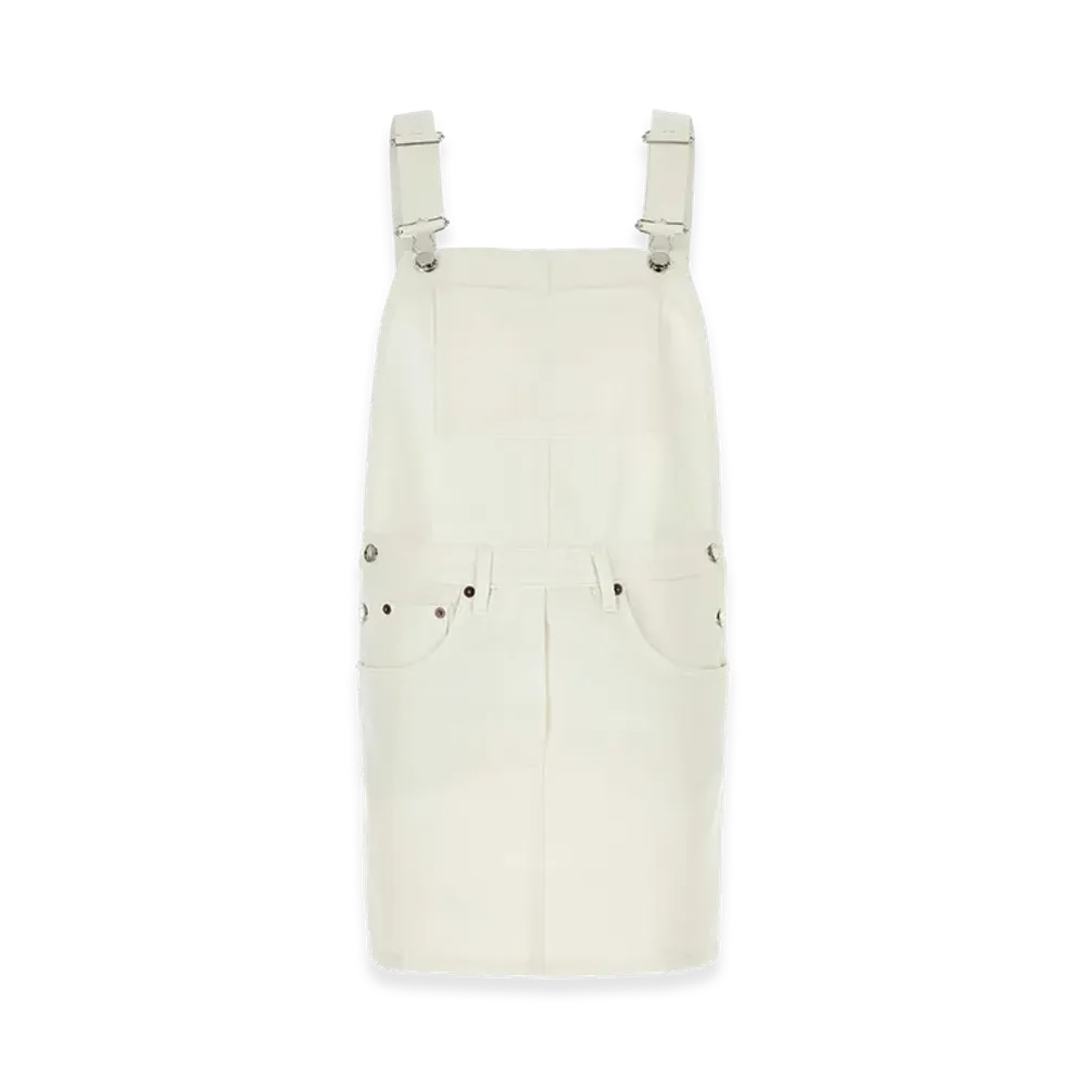 PRADA Women's Denim Dungarees Dress "White"
