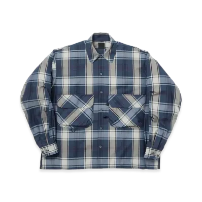 DAIWA PIER39 Women's Tech Sports Open Collar Shirt L/S Big Tartan "Navy"