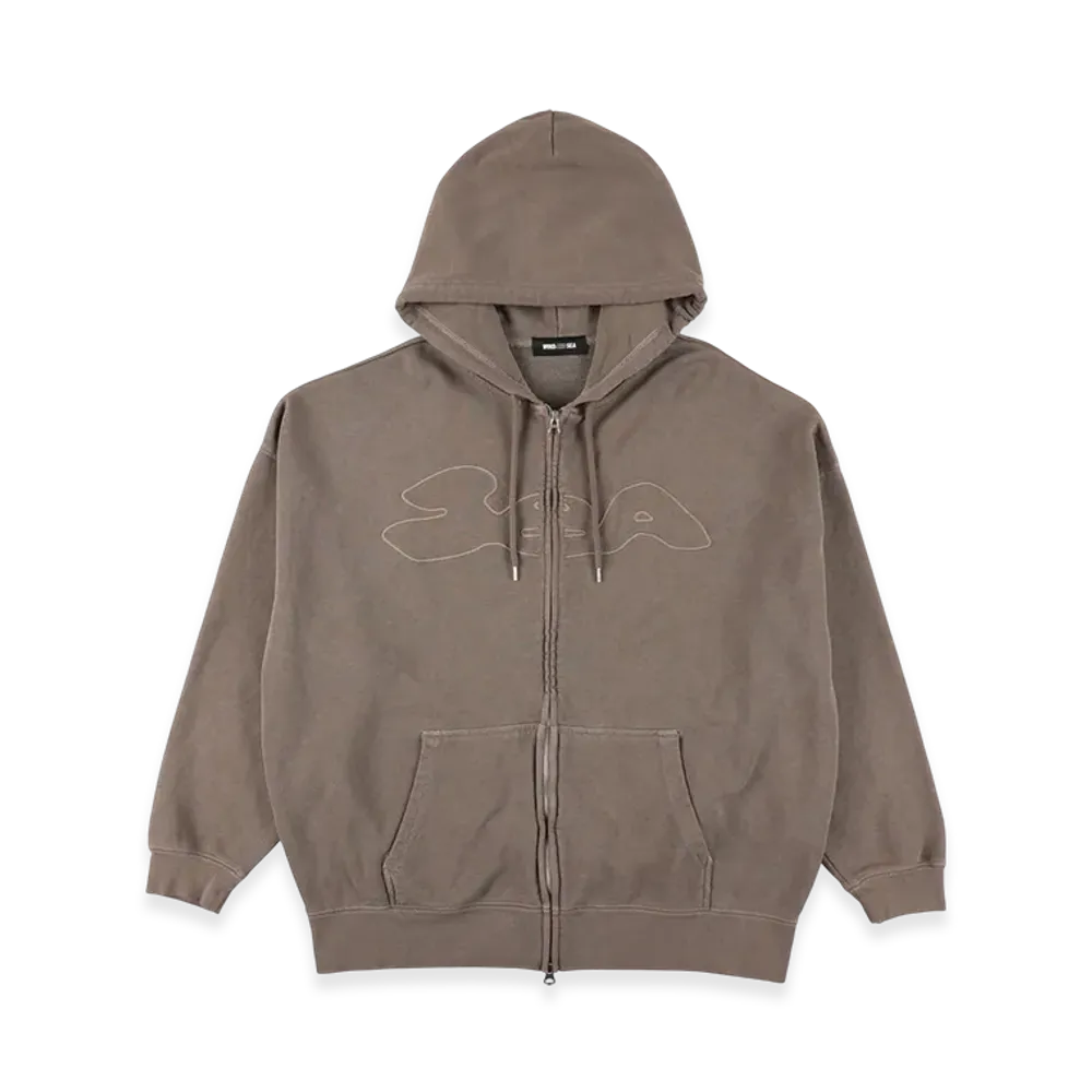 WIND AND SEA Heptagon Logo Zip Up Sweatshirt "Brown"