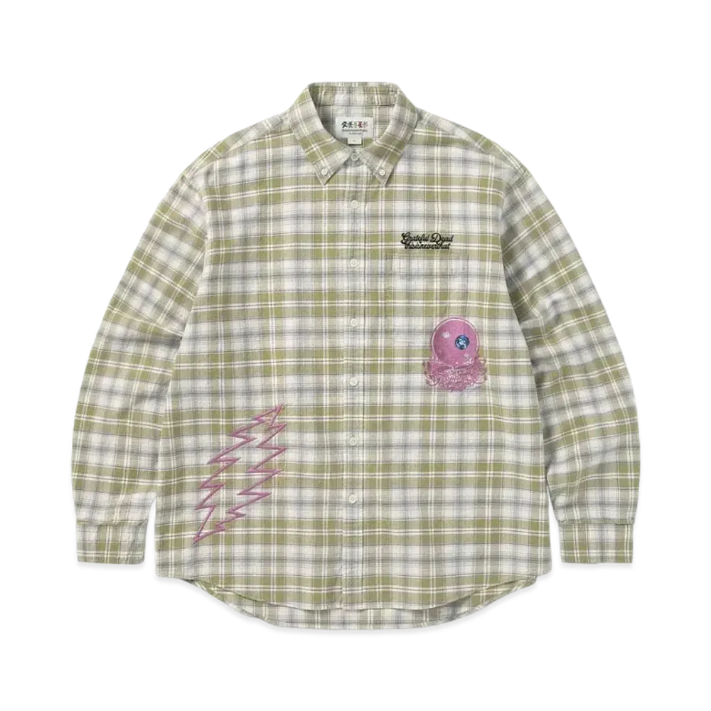 thisisneverthat GD Lightning Bear Plaid Shirt "Khaki"